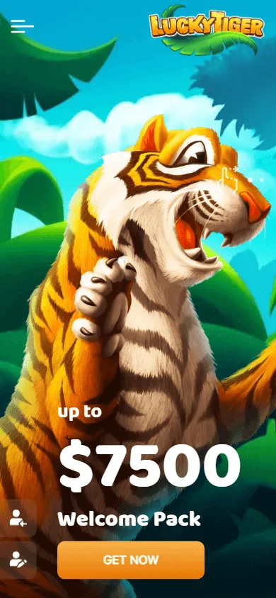 Lucky Tiger Casino browser-based mobile home screen